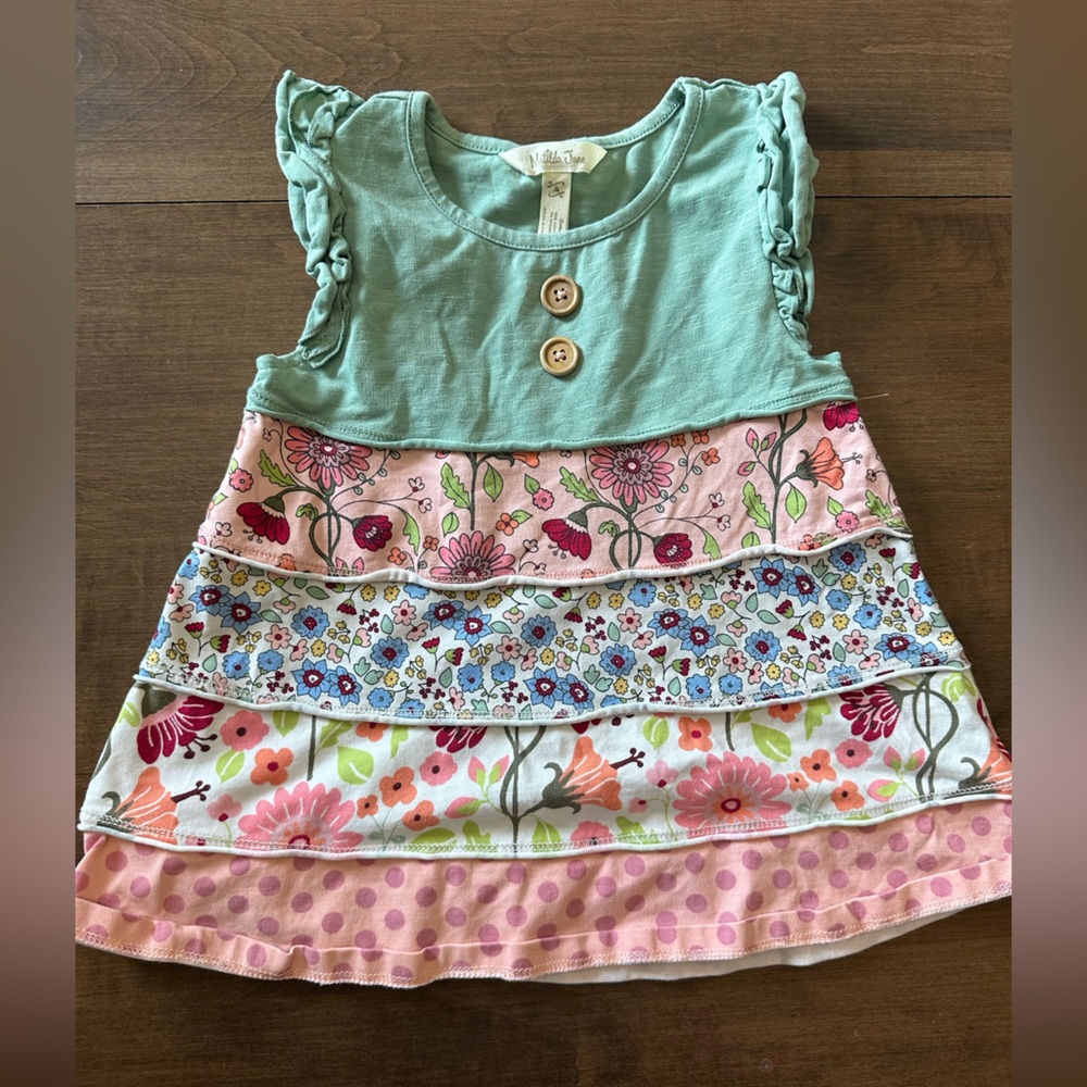 Matilda Jane Teal Top with Wooden Buttons